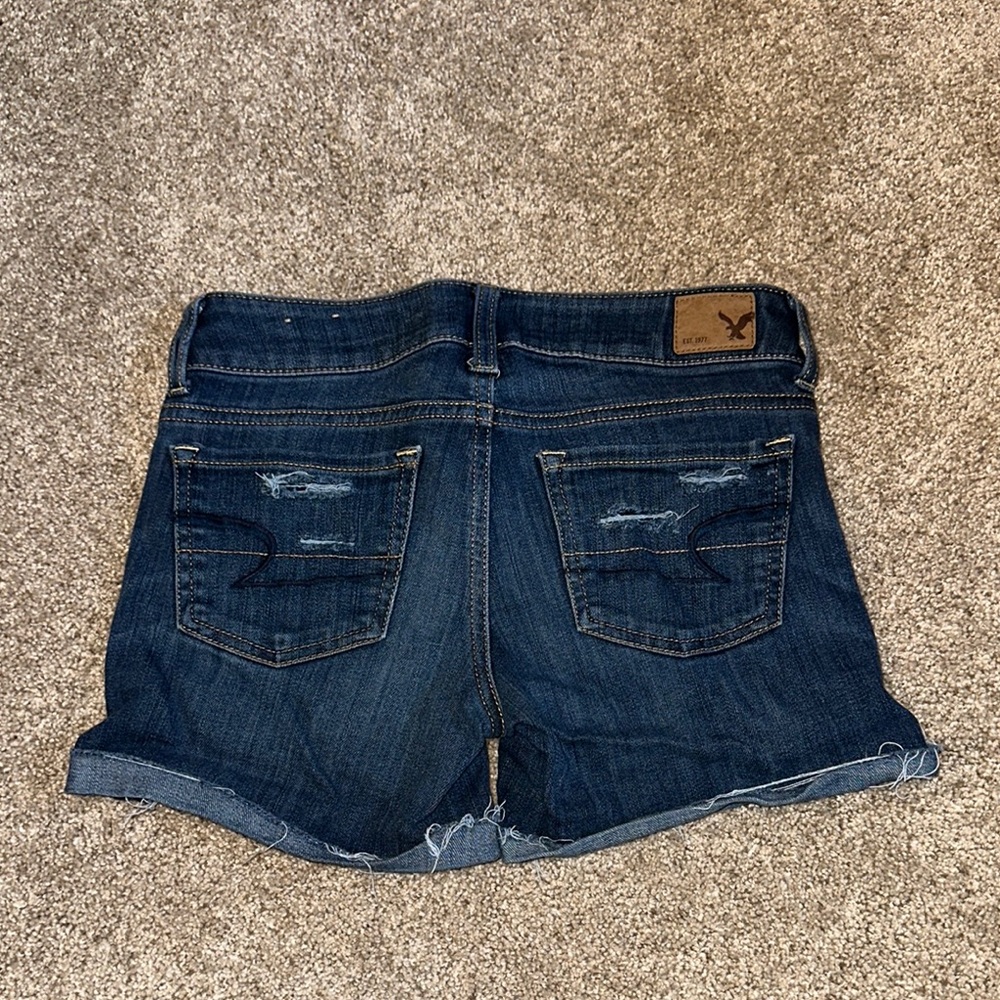 American Eagle Outfitters Blue‎ Distressed Jean Shorts
